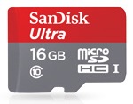 SanDisk 16 GB microSDHC UHS-I + SD adapter SDSQUNC-016G-GN6MA (300813)