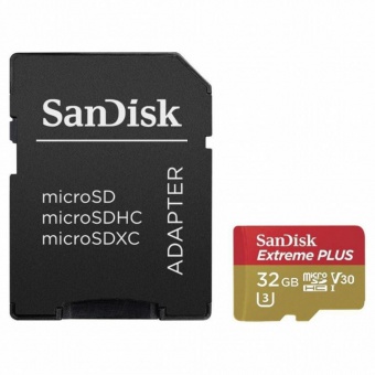 SanDisk 32 GB microSDHC UHS-I U3 Extreme PLUS + SD adapter SDSQXWG-032G-GN6MA (300815)