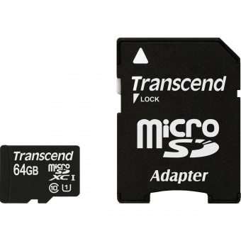 Transcend 64 GB microSDXC UHS-I Premium + SD Adapter TS64GUSDU1 (300820)